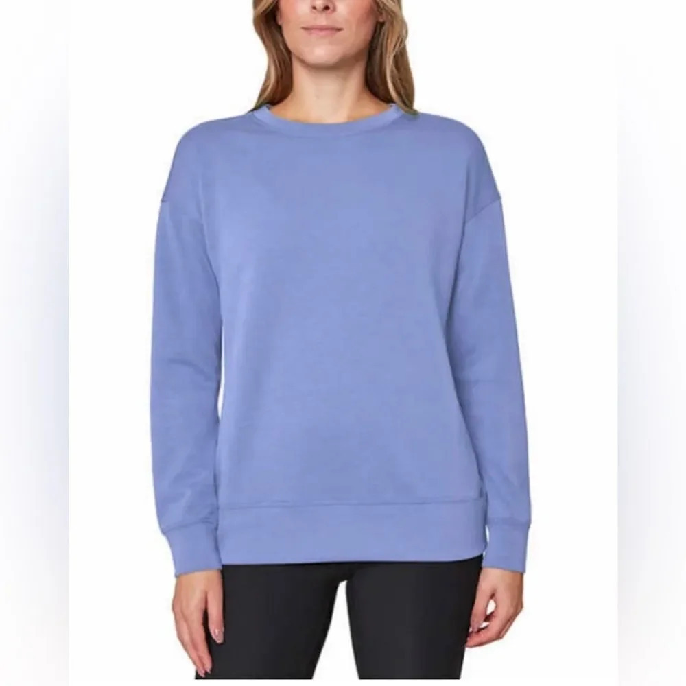 Mondetta Ladies' Scuba Long Sleeve Crewneck Sweatshirt Small Jacaranda